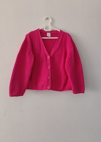 Kız Çocuk Pembe Örgü Hırka