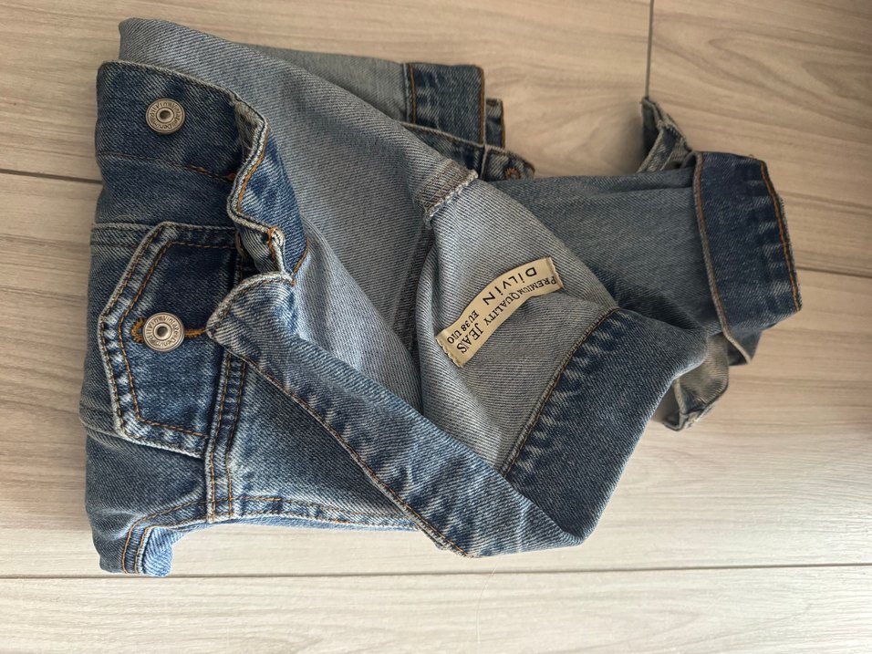 Düğmeli Mavi Kadın Denim Ceket - Görsel 2