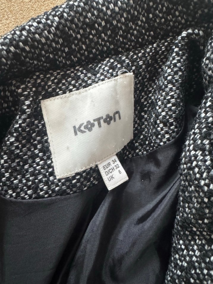 Gri Midi Kadın Düğmeli Kaban - Görsel 2