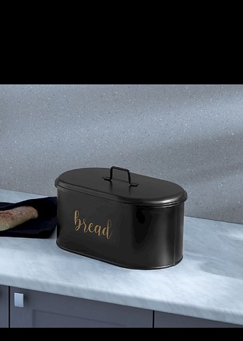 Siyah Metal Ekmek Kutusu karaca - Görsel 2