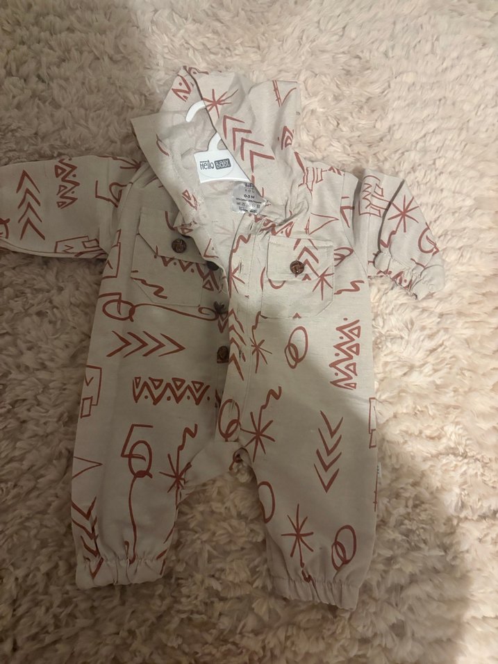 Kapüşonlu, Nakışlı Bebek Erkek Tulum - Görsel 3