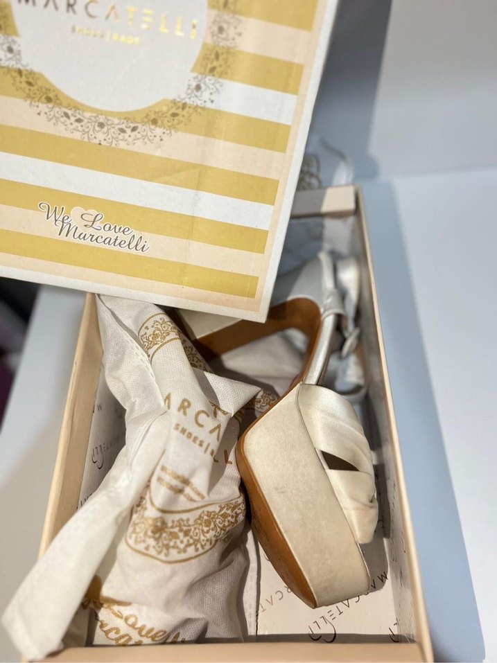 Beyaz Fiyonk Detaylı Platform Topuklu Kadın Ayakkabı marcatelli - Görsel 4