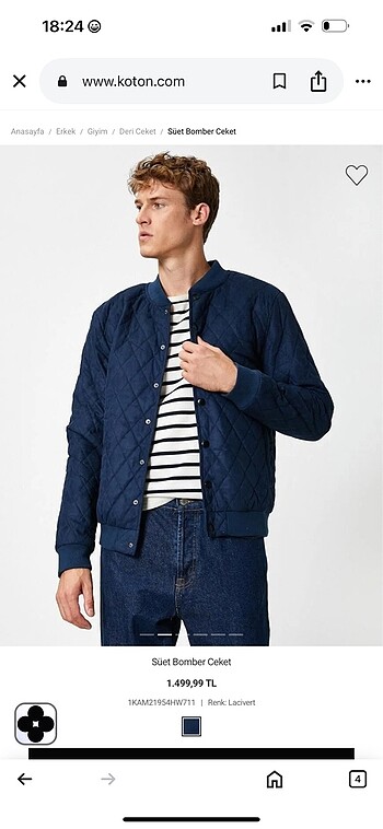 Koton erkek süet bomber ceket