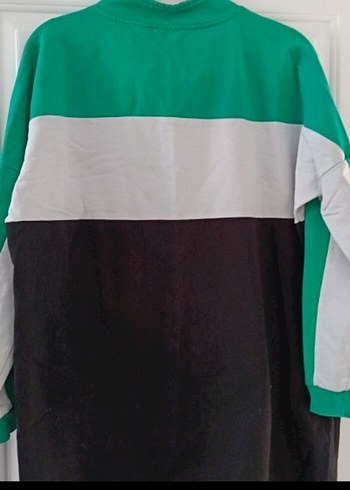 40 Beden Uzun Kollu Fermuarlı Yeşil Sweatshirt