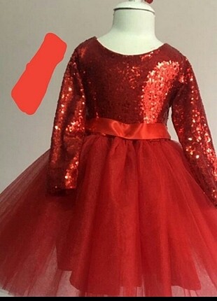 4 Yaş Beden kırmızı Renk 3 yaş elbise