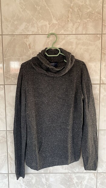 PULL & BEAR ERKEK GRİ KIRÇILLI ÖRME KAZAK