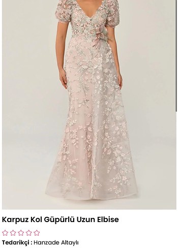 Hanzade Altaylı Karpuz Kol Güpürlü Elbise - Görsel 6