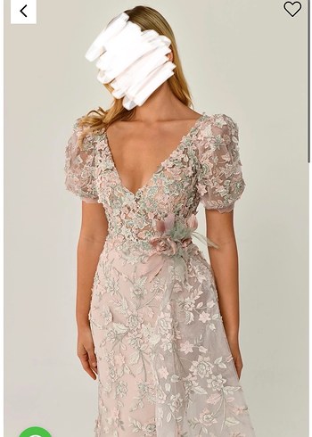 Hanzade Altaylı Karpuz Kol Güpürlü Elbise - Görsel 7