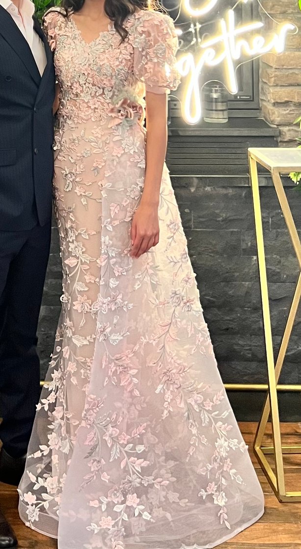 Hanzade Altaylı Karpuz Kol Güpürlü Elbise - Görsel 5