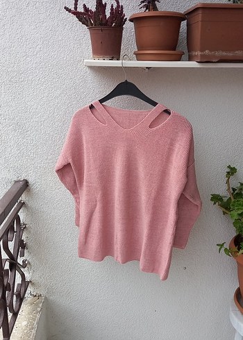 Pembe Triko Mini Kadın Kazak
