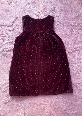 Kız Çocuk Bordo Kolsuz Fırfırlı Elbise - Görsel 2