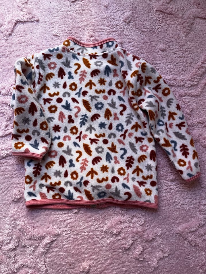 Kız Çocuk Renkli Desenli Fermuarlı Hırka - Görsel 2