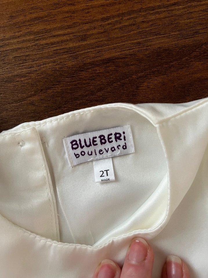 Çiçek Nakışlı Beyaz Kız Çocuk Elbisesi - Görsel 5