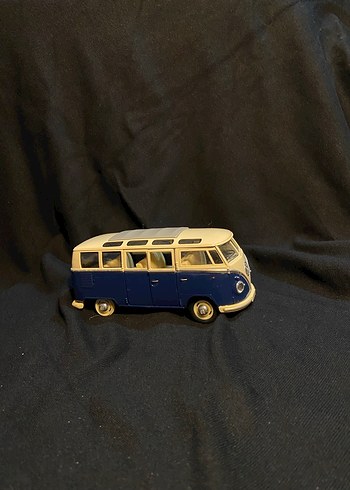 Koyu Mavi Nostaljik Oyuncak Minibüs - Görsel 2
