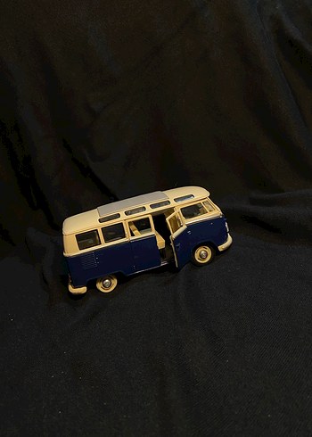 Koyu Mavi Nostaljik Oyuncak Minibüs - Görsel 3