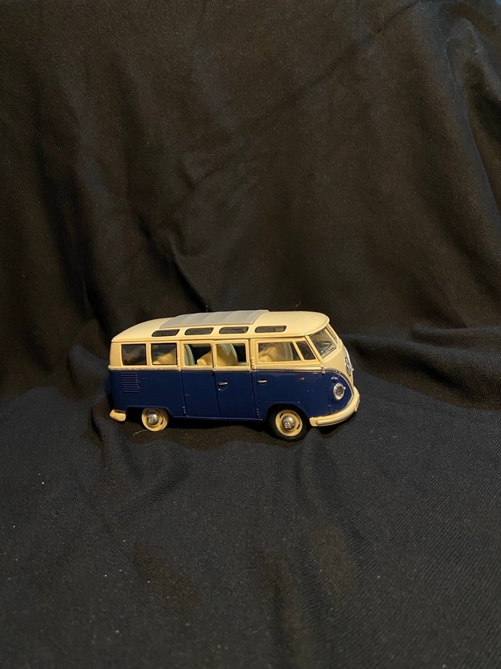 Koyu Mavi Nostaljik Oyuncak Minibüs - Görsel 2