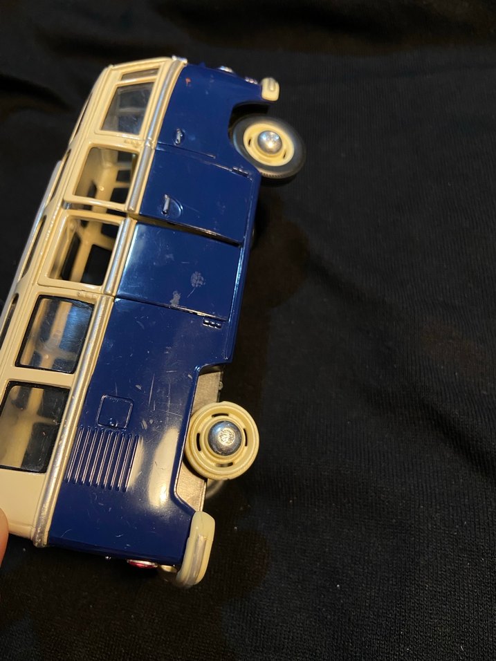 Koyu Mavi Nostaljik Oyuncak Minibüs - Görsel 4
