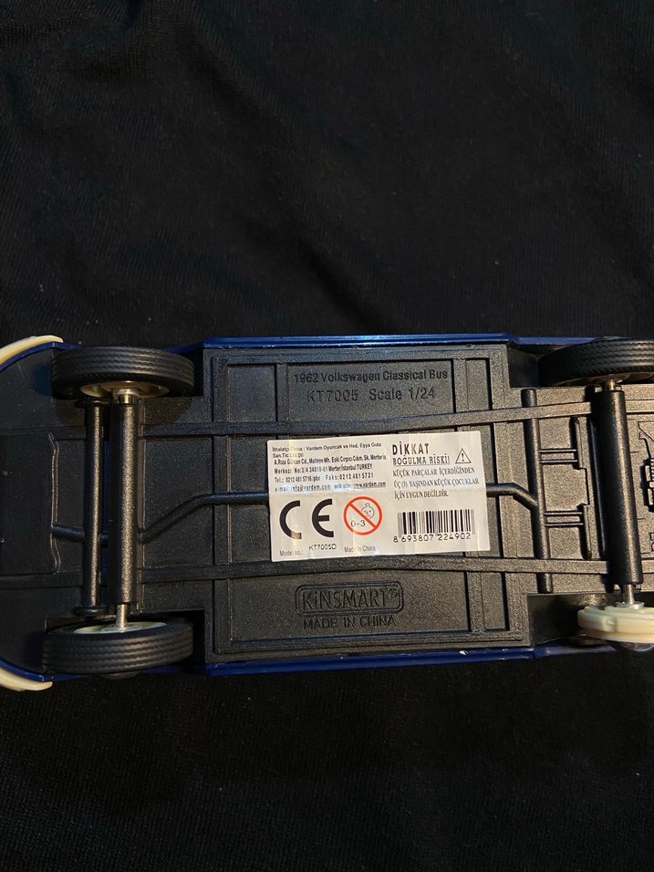 Koyu Mavi Nostaljik Oyuncak Minibüs - Görsel 5