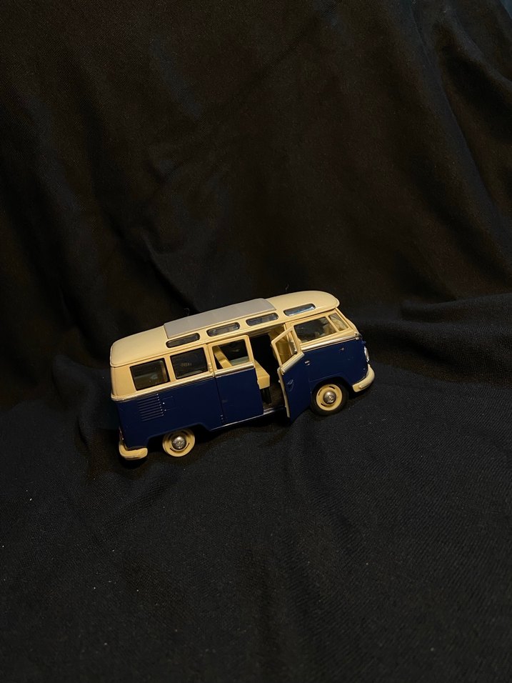 Koyu Mavi Nostaljik Oyuncak Minibüs - Görsel 3
