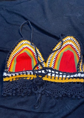 Renkli Örgü Bohem Büstiyer - Görsel 3