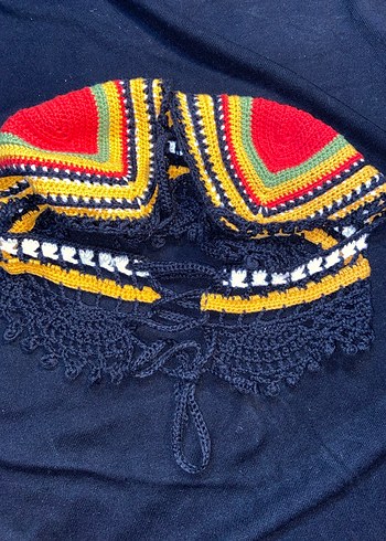 Renkli Örgü Bohem Büstiyer - Görsel 2