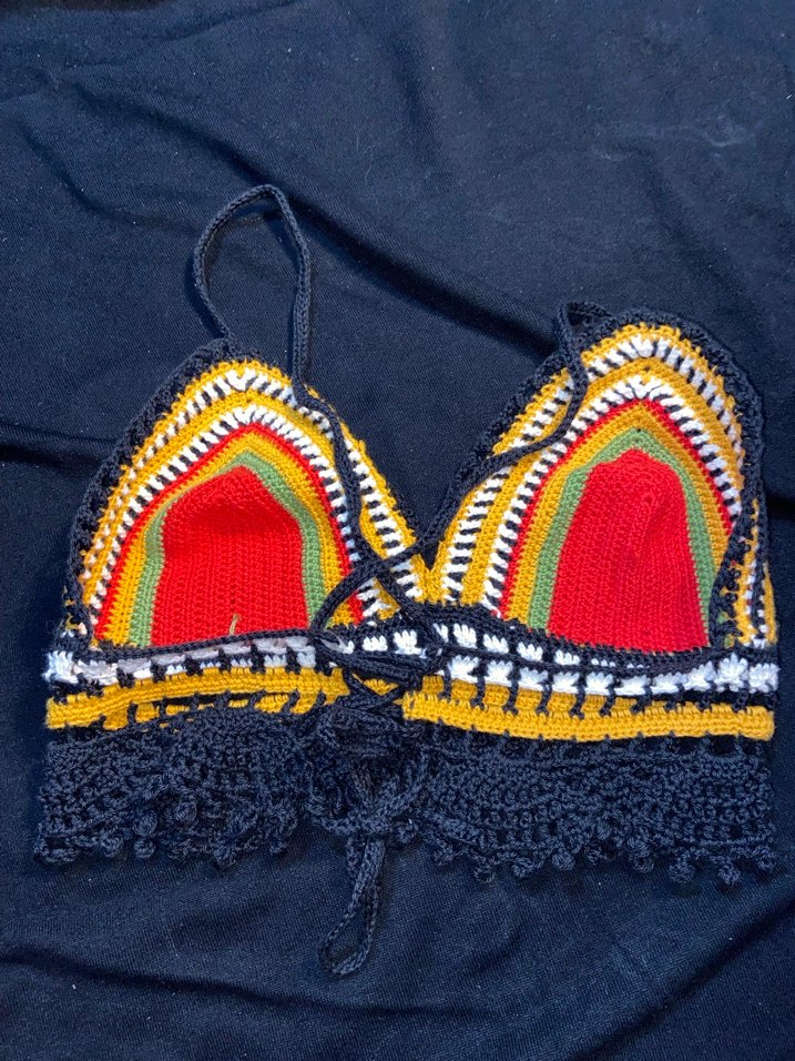 Renkli Örgü Bohem Büstiyer - Görsel 3