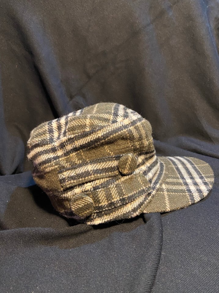 Kahverengi Ekose Kadın Yün Şapka - Görsel 2