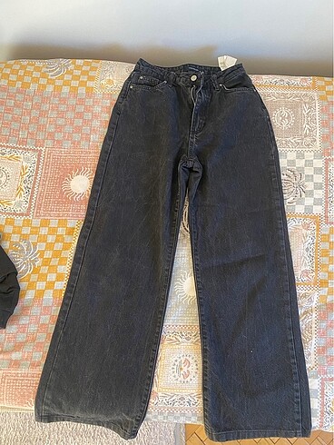 Antrasit wide leg pantolon