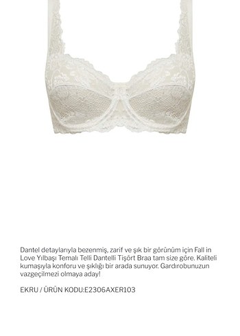 Defacto Fall in Love Dantelli Telli Tişört Sütyeni Bralet - Görsel 2