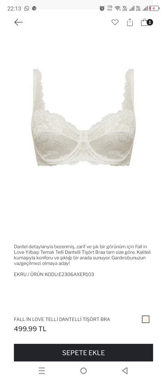 Defacto Fall in Love Dantelli Telli Tişört Sütyeni Bralet - Görsel 2
