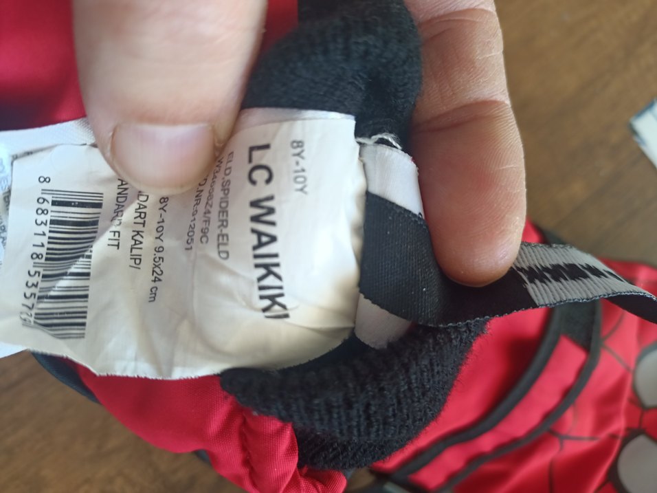 Çocuklar için Kırmızı Baskılı Street Wear Eldiven - Görsel 3