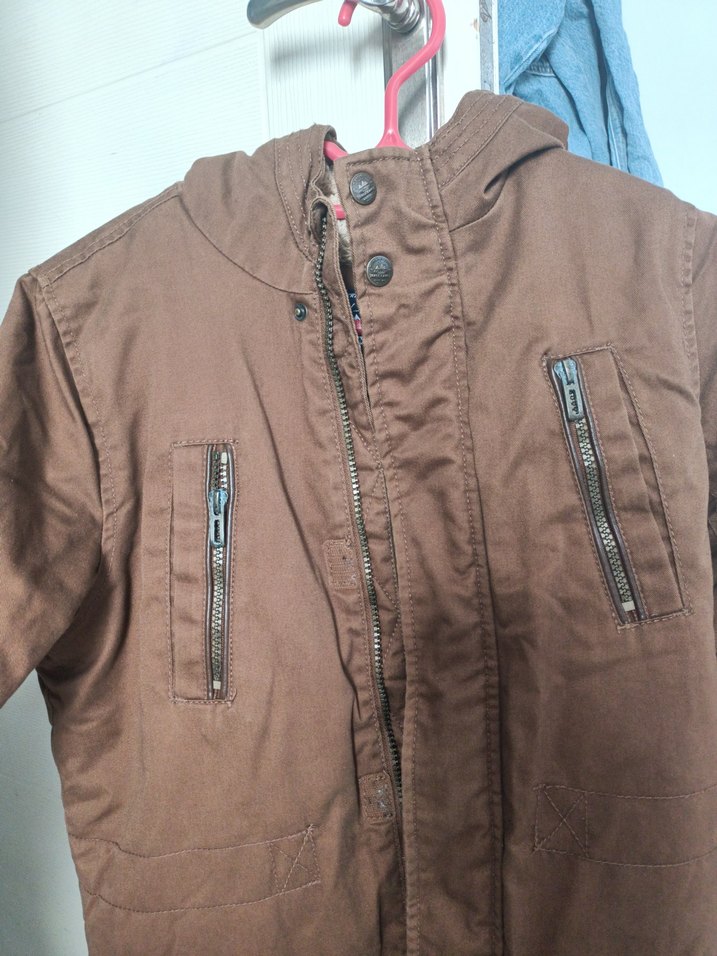 Kahverengi Erkek Çocuk Düğmeli Keten Ceket - Görsel 3