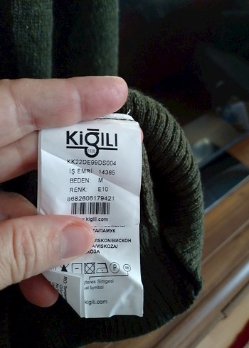 Erkek Haki Boğazlı yünlü kazak - Görsel 4