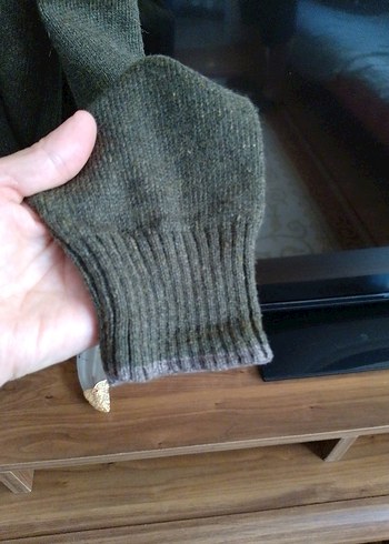 Erkek Haki Boğazlı yünlü kazak - Görsel 6