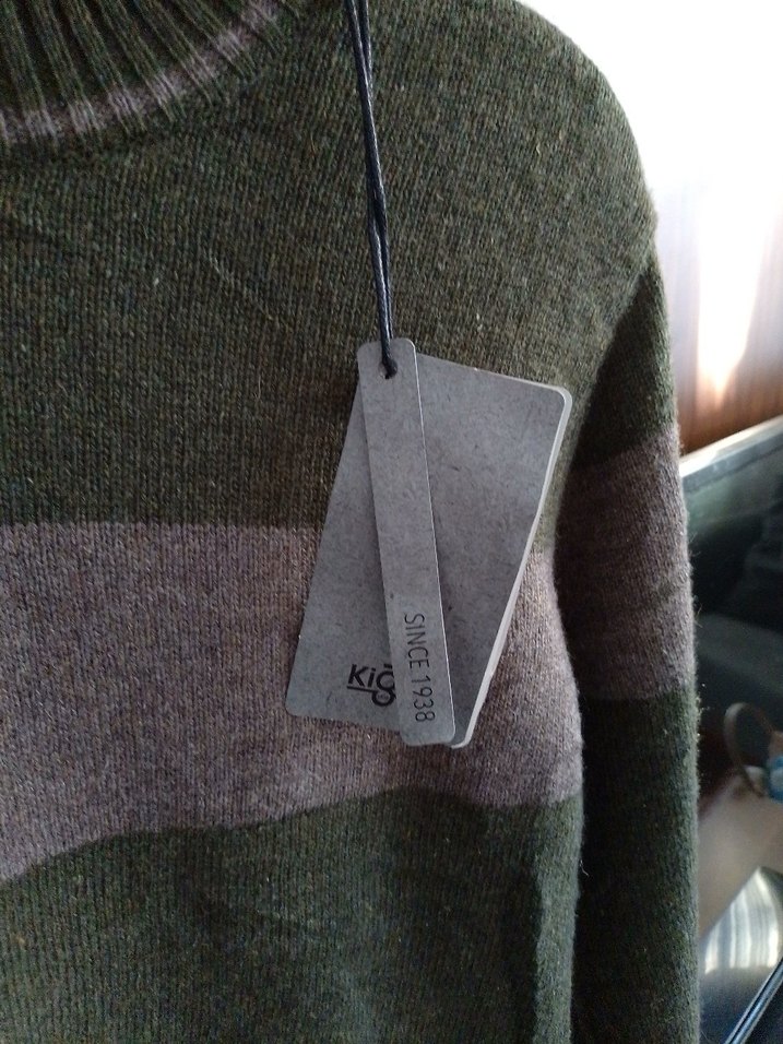 Erkek Haki Boğazlı yünlü kazak - Görsel 2