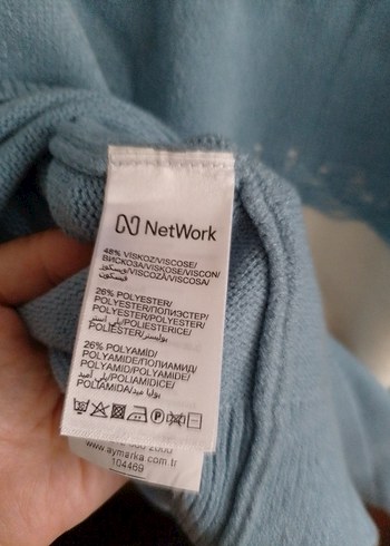 Bohem Mavi Örgü Kadın Kazak - Görsel 8