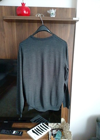 Gri Erkek yünlü kazak - Görsel 7