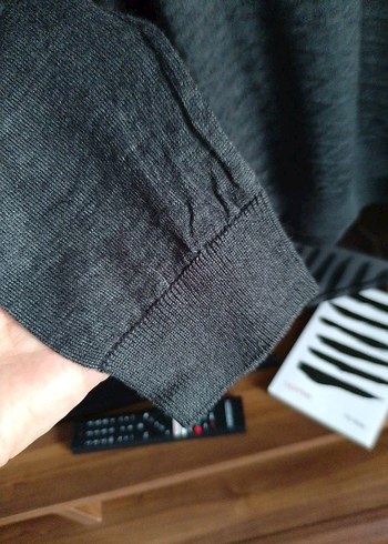 Gri Erkek yünlü kazak - Görsel 5