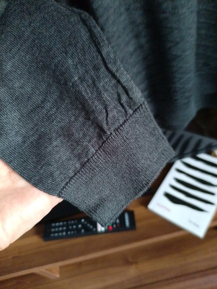 Gri Erkek yünlü kazak - Görsel 5