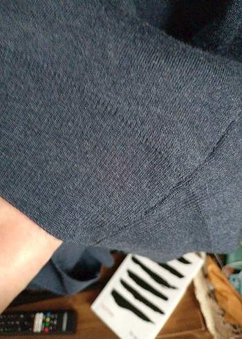 Erkek Mavi Boğazlı yünlü kazak - Görsel 7