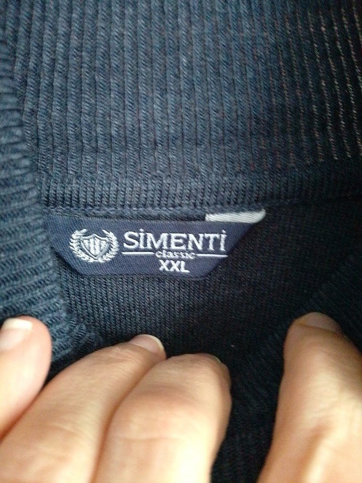 Erkek Mavi Boğazlı yünlü kazak - Görsel 2