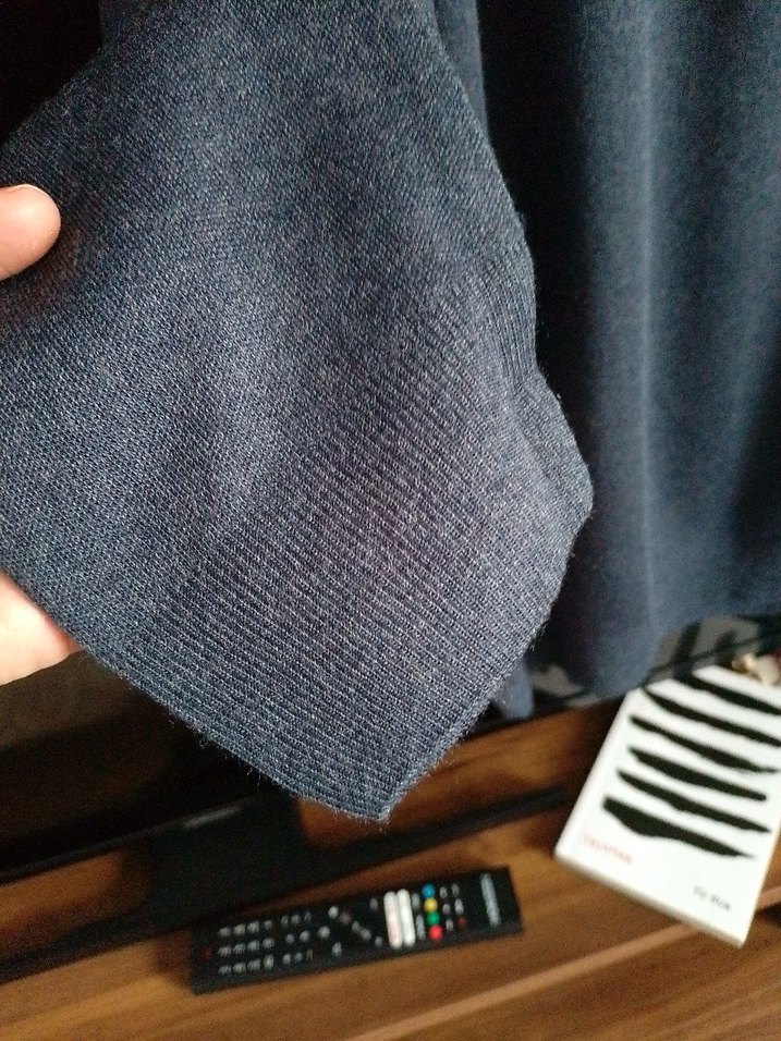 Erkek Mavi Boğazlı yünlü kazak - Görsel 5