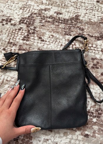 Siyah Deri Fermuarlı Kadın Çanta - Görsel 2