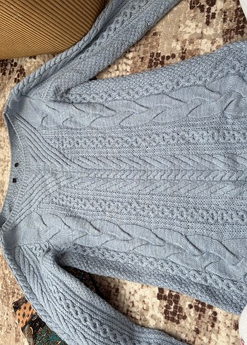 Bohem bebe mavisi Örgü  Kadın Kazak - Görsel 3