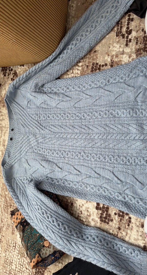 Bohem bebe mavisi Örgü  Kadın Kazak - Görsel 2