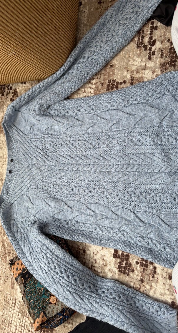 Bohem bebe mavisi Örgü  Kadın Kazak - Görsel 3