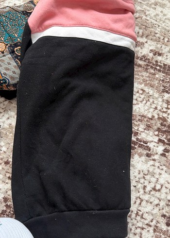 Fermuarlı Pembe Siyah Kadın hirka - Görsel 3