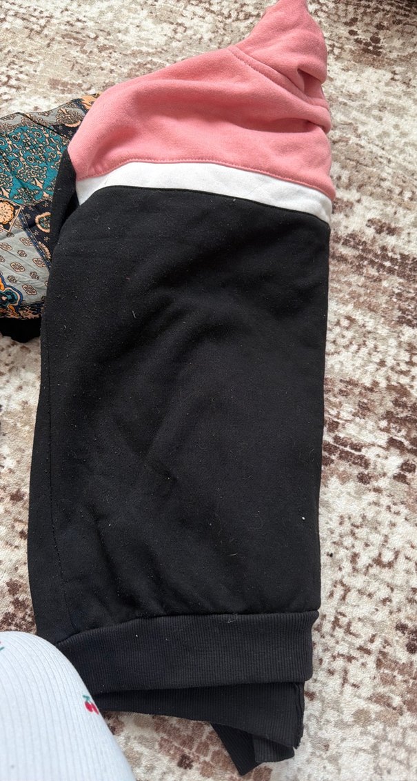 Fermuarlı Pembe Siyah Kadın hirka - Görsel 3