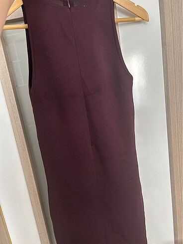 Mürdüm triko elbise - Görsel 3