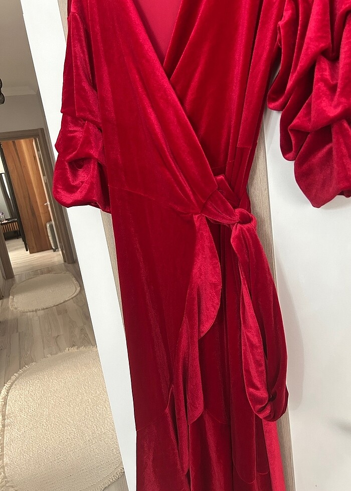 Kadife elbise - Görsel 4